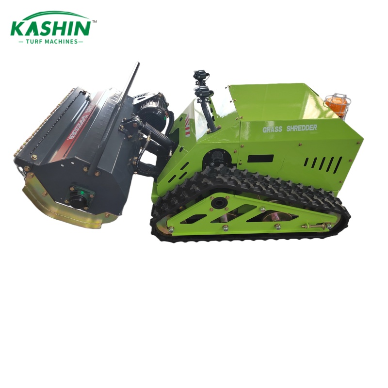 Electric remote-controlled tracked lawn mower
