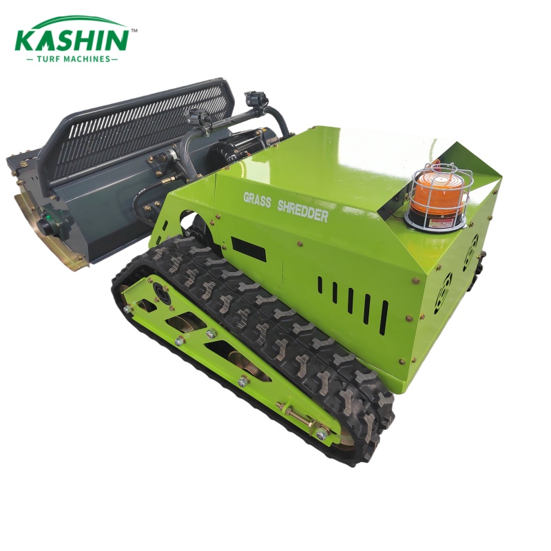 Electric remote-controlled tracked lawn mower