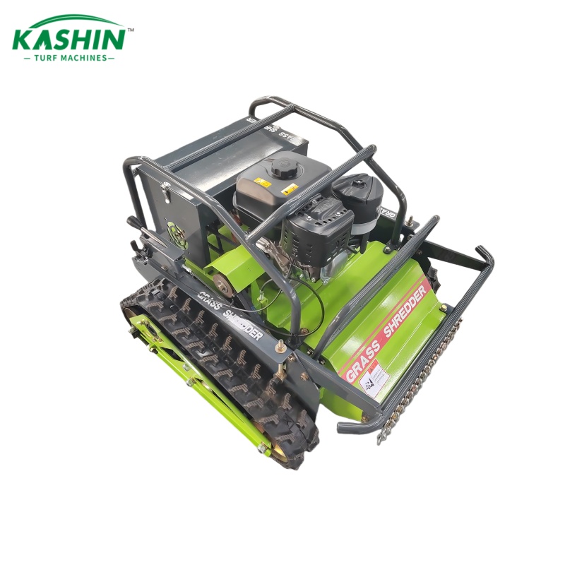Gasoline remote-controlled tracked lawn mower