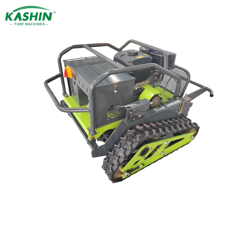 Gasoline remote-controlled tracked lawn mower